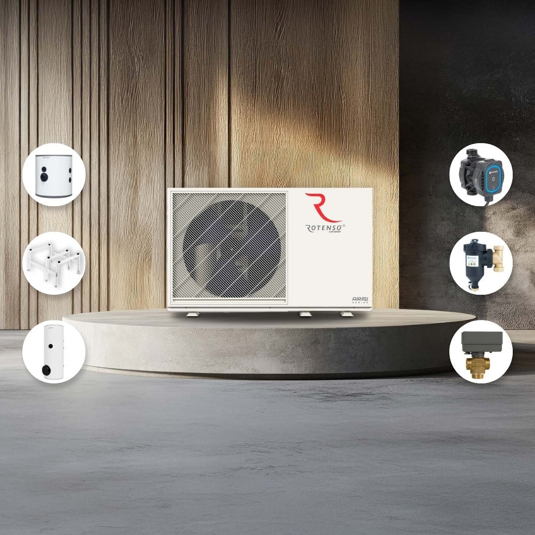 Rotenso 8kW Airmi Paket Monoblock Villa - paket Luft - vattenvärmepump - KlimaTime.no