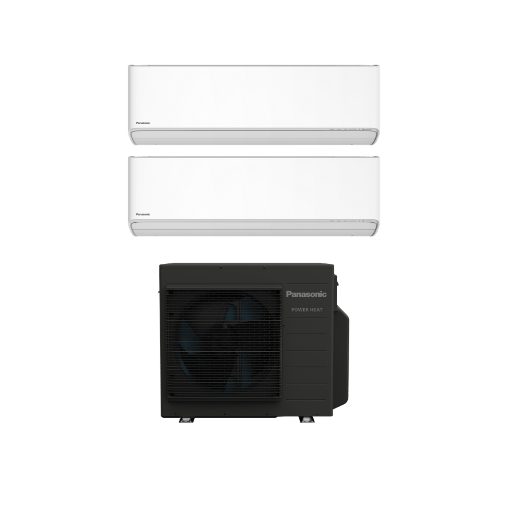 Panasonic HZ25 8.7kW Power Heat luftvärmepump med 2 innedelar - KlimaTime.no