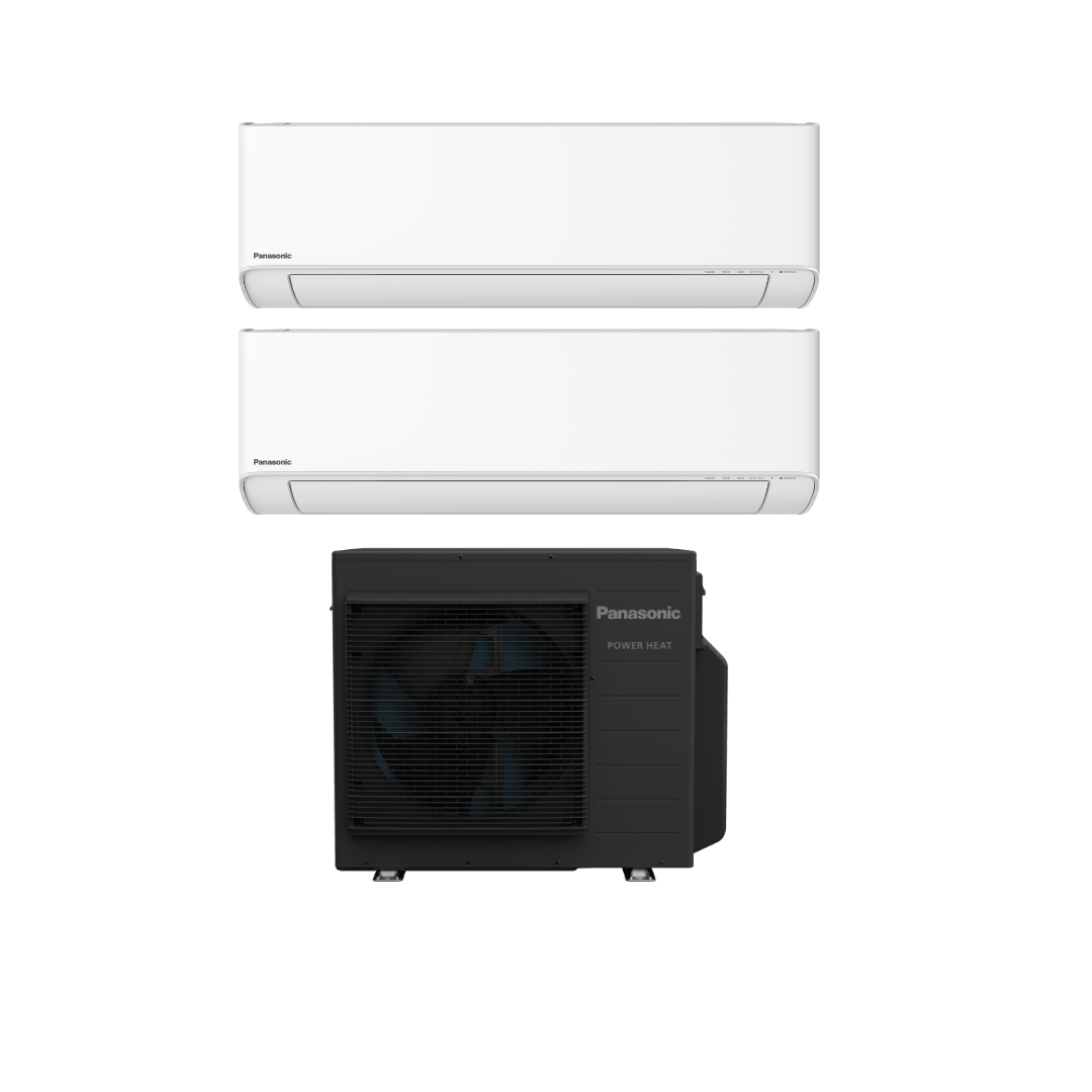 Panasonic NZ25 8.7kW Power Heat luftvärmepump med 2 innedelar - KlimaTime.no
