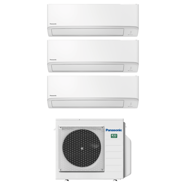 Panasonic TZ inverter 10.4kW luftvärmepump med 3 innedelar - KlimaTime.no